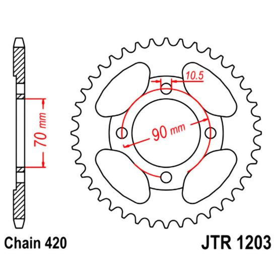 Γρανάζι πίσω JT JTR1203 42 C50 Press cub