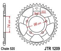 Γρανάζι πίσω JT JTR1209 41-42 Δόντια