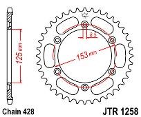 Γρανάζι πίσω JT JTR1258 54 Δόντια