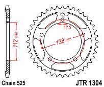 Rear sprocket JT R1304 43-44-47 Teeth