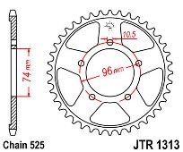 Γρανάζι πίσω JT JTR1313 42 Δόντια