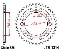 Γρανάζι πίσω JT JTR1314 39 Δόντια