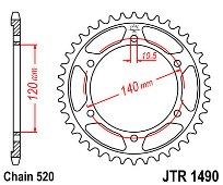 Γρανάζι πίσω JT JTR1490 40-42 Δόντια
