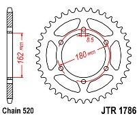Γρανάζι πίσω JT JTR1786 52 Δόντια