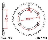 Γρανάζι πίσω JT JTR1791 41-43 Δόντια