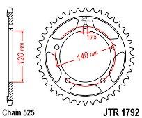 Γρανάζι πίσω JT JTR1792 41-42 Δόντια