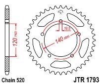 Γρανάζι πίσω JT JTA1793 43 Δόντια Αλουμινίου