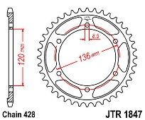 Γρανάζι πίσω JT JTR1847 46-47 Δόντια