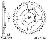 Rear sprocket JT JTR1869 45 Teeth