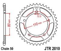 Γρανάζι πίσω JT JTR2010 43 Δόντια