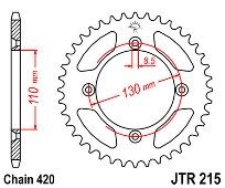 Γρανάζι πίσω JT JTR215 55 Δόντια