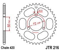 Γρανάζι πίσω JT JTR216 37-43 Δόντια