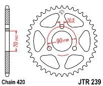 Γρανάζι πίσω JT JTR239 39-42 Δόντια