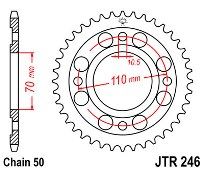 Γρανάζι πίσω JT JTR246 36 Δόντια
