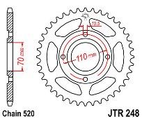 Γρανάζι πίσω JT JTR248 44 Δόντια