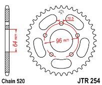 Γρανάζι πίσω JT JTR254 37 Δόντια