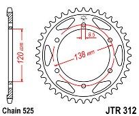 Rear sprocket JT JTR312 40 Teeth