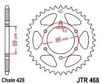 Γρανάζι JT Πίσω JTR468 36-42 Δόντια