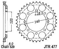 Γρανάζι JT Πίσω JTR477 43 Δόντια