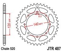 Rear sprocket JT JTR487 46 Teeth