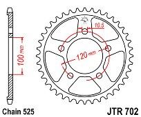 Γρανάζι JT Πίσω JTR702 44 Δόντια