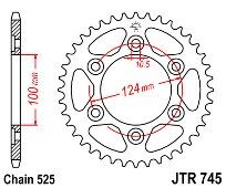 Rear sprocket JT JTR745 42-43 Teeth