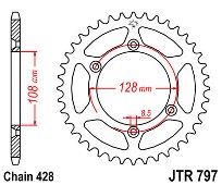 Γρανάζι JT Πίσω JTR797 51 Δόντια