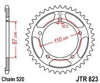 Rear sprocket JTR823 46-49 Teeth