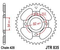 Rear sprocket JTR835 49 Teeth