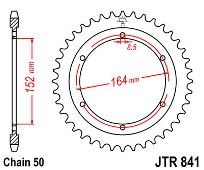 Γρανάζι JT Πίσω JTR841 42 Δόντια
