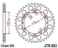 Rear sprocket JTR853 44 Teeth
