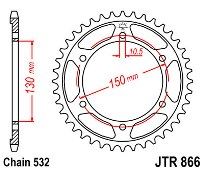 Rear sprocket JT JTR866 38 Teeth