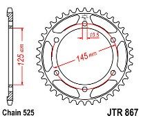 Γρανάζι JT Πίσω JTR867 42-43 Δόντια