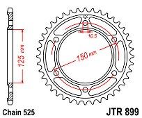 Rear sprocket JT JTR899 42 Teeth