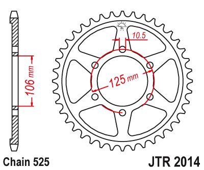 JT Rear Sprocket JTR2014.50