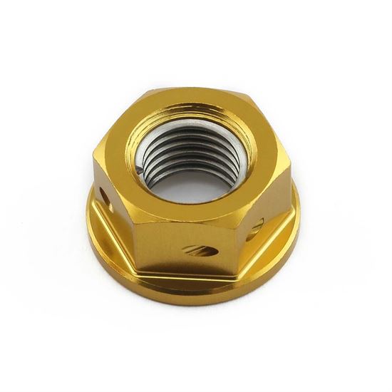 Pro-Bolt Aluminium Nut M10x(1.25mm) Drilled Gold