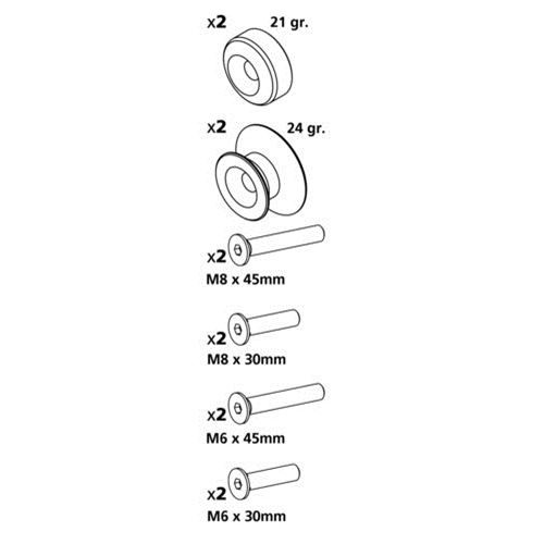 Lampa Bobbins Kit For Forked Stands 6/8 mm Gold Ergal