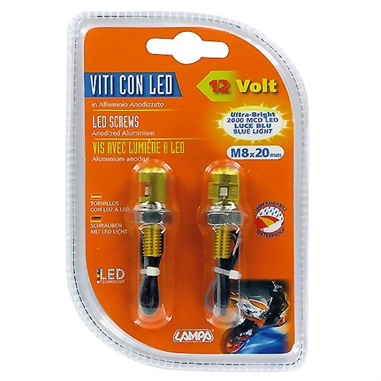 Lampa Βίδες Με Led/12V 2000 Mcd Χρυσές 2τμχ