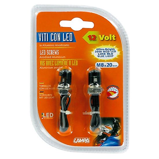 Lampa Βίδες Με Led/12V 2000 Mcd Μαύρες 2τμχ