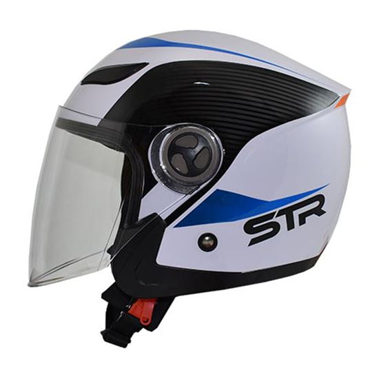 Κράνος Jet STR Sporty Άσπρο - Μπλε