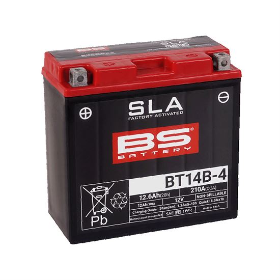 Μπαταρία Μοτοσυκλέτας SLA BS Battery BT14B4FA (YT14B-4) 12.6Ah