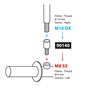 Lampa Mirror adapters - Thread O 10 mm right > O 8 mm left