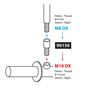 Lampa Mirror adapters - Thread O 8 mm right > O 10 mm right