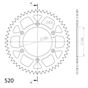 Rear Sprocket Supersprox Aluminium Orange 50T
