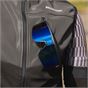 Oxford Pave Black Frame Blue Mirror Lens Sunglasses