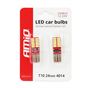 Amio - Λάμπες LED T10 W5W Καρφωτές 12/24V 2.2W 5600K με 24 SMD 4014 CANBUS για Φώτα Θέσης Πινακίδας & Εσωτερικού Φωτισμού με Ισχυρό Λευκό Φως και Χωρίς Σφάλματα - 1 Σετ (01287/AM)