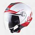Κράνος Jet MT Helmets City Eleven Άσπρο - Κόκκινο