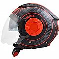 STR Tron Jet Helmet Black - Red
