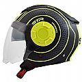 STR Tron Jet Helmet Black - Yellow