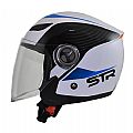 Jet Helmet STR Sporty White - Blue